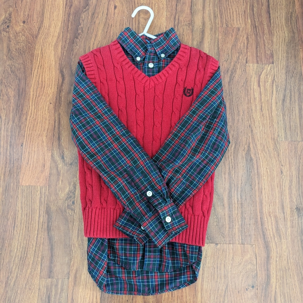 Chaps Boys Vest & Button Down Shirt - Sz 8